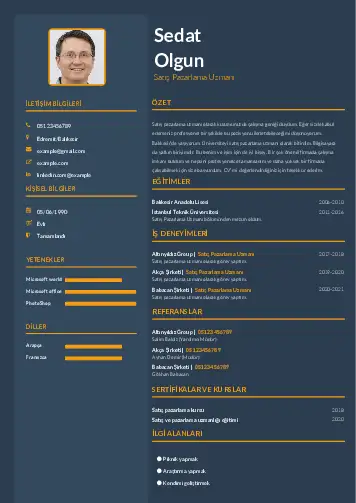 Satış Pazarlama CV Örnekleri cv indir